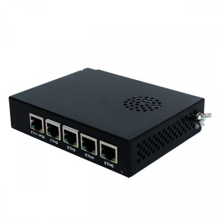 MikroTik RB450Gx4 Router 5-Port Gigabit Ethernet, Fast AR7161 680MHz Atheros CPU, 1-Port DB9 RS232C, MikroTik RouterOS Level5 license