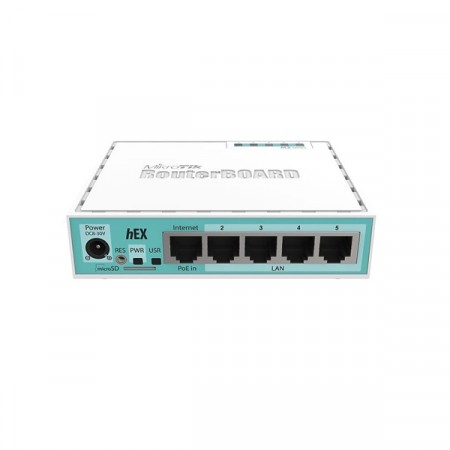 MikroTik RB750Gr2 (hEX lite) Router 5-Port, Small plastic case, CPU 850MHz, RAM 64MB RouterOS L4