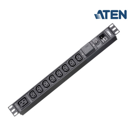 Aten PE0209SG 9-Outlet, Basic 1U Rack Mount Power Distribution Unit (PDU), Provides IEC Output, With Surge Protection, 16A (Max)