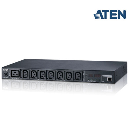 Aten PE5208G Eco PDU 8 Outlet 20A/16A 1U Metered (C13x7, C19x1), Eco DC (Energy Management Software)