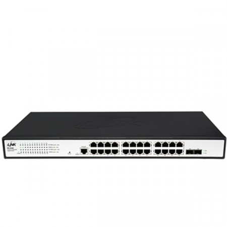 Link PG-4026 26-Port L2 Managed Gigabit Rackmount Switch (10/100/1000Mbps Ethernet) + 2 SFP (GE) Port, Metal Enclosure