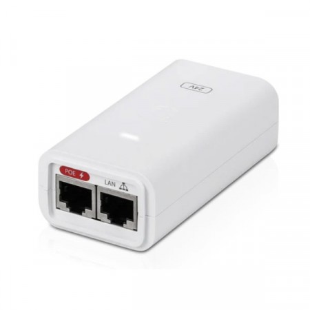 Ubiquiti POE-24-12W-WH PoE Adapter 24VDC/0.5A Designed for Use with Ubiquiti 24V PoE Devices, 2-Port 10/100Mbps Ethernet, Reset Button