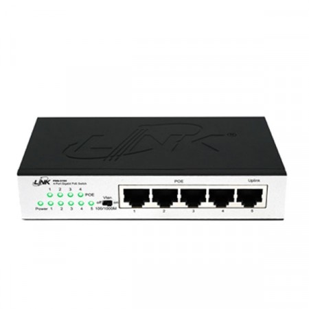 Link PSG-3104 Switch PoE 4-Port Gigabit Ethernet (60W), 4 GE (PoE) + 1 GE