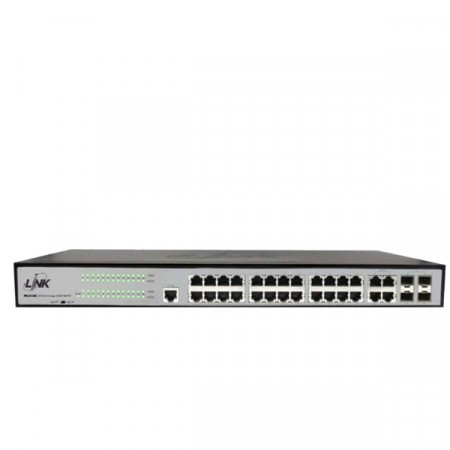 Link PSG-5124A Manged Switch L2 PoE 24-Port Gigabit Ethernet (400W), 24 GE (PoE) + 4 SFP Combo (GE)
