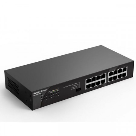 Reyee RG-ES116G Switch 16-Port Gigabit 10/100/1000 Mbps RJ45 Unmanaged Switch, Rack-Mount Support