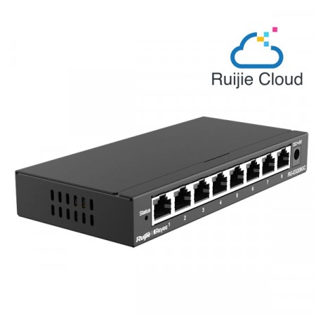 Reyee RG-ES208GC 8-Port Gigabit Smart Cloud Mananged Switch, Desktop Steel Case