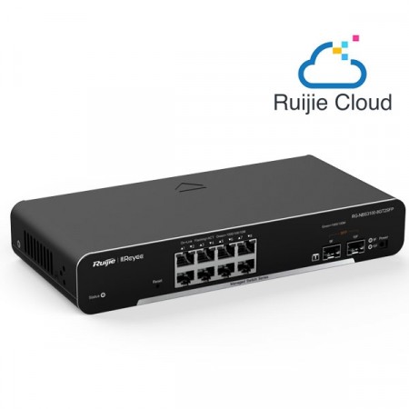 Reyee RG-NBS3100-8GT2SFP 8-Port Gigabit L2 Cloud Managed Switch, +2 SFP Gigabit Slots, Desktop Steel Case