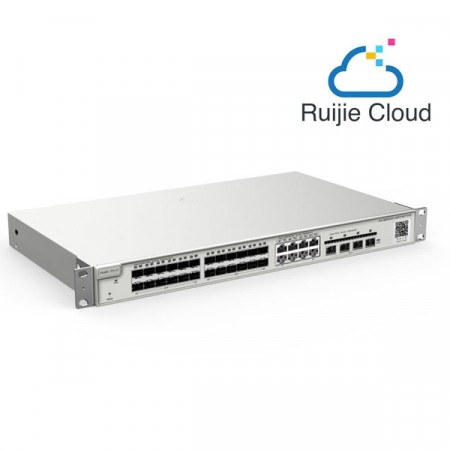 Reyee RG-NBS5200-24SFP/8GT4XS 24-Port SFP L2+ Managed 10G Switch, 24 SFP Slots, 8 Gigabit RJ45 Combo Ports,4 *10G SFP+ Slots, Rack-mountable Steel Case