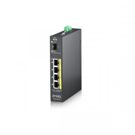 Zyxel RGS100-5P Industrial Switch 5-port Unmanaged PoE Switch รองรับ High Power PoE+ จ่ายไฟได้สูงสุด 30 watt/port,  Power Budget 120 watt