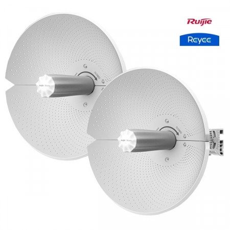 Reyee RG-AirMetro460F-Set 5GHz Wireless Bridge PTP/PTMP CPE, 802.11ac, Freq 5GHz Hi-Speed 867Mbps, Gain 23 dBi, 1 x 10/100 Port, All-in-one Cloud Management Support, IP65 Weatherproof, 24 V Passive PoE included (1 ชุดมี 2 ตัว)