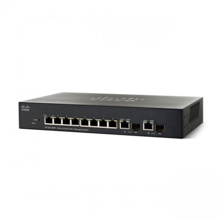 Cisco SF302-08PP Switch PoE 8-Port 10/100 L3 Managed, Total Budget 62W, Static Routing/Spanning Tree/Link Aggregation/VLAN Support