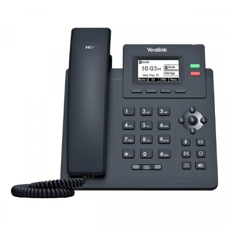 Yealink รุ่น SIP-T31G-NAD 2 VoIP accounts, 2.3 inch graphical display, Dual-Port gigabit ethernet, HD voice, 5-Way conferencing, PoE, No PSU