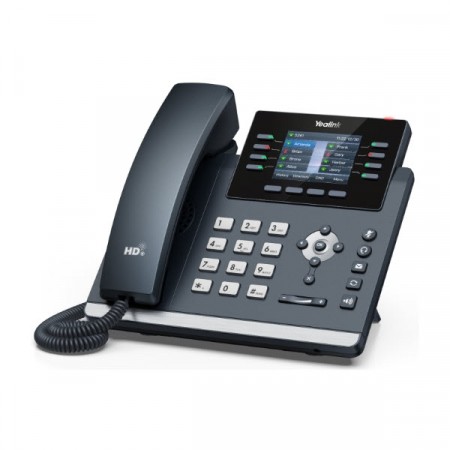 Yealink SIP-T44W WI-Fi IP Phone 12 VoIP Accounts. 2.8-Inch Color Display, Dual-Port Gigabit Ethernet, Built-in Bluetooth & Wi-Fi, PoE support, USB headset and EHS support