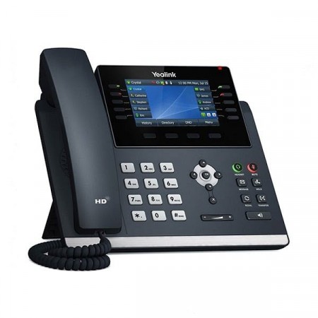 Yealink SIP-T46U IP Phone, VoIP 16 Accounts 4.3-Inch Color Display, Dual USB 2.0, Dual-Port Gigabit Ethernet, PoE 802.3af , Power Adapter Not Included