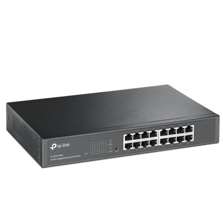 tp-link TL-SG1016DE 16-Port Gigabit Easy Smart Switch, 16 10/100/1000Mbps RJ45 Ports, MTU/Port/Tag-Based VLAN, QoS, IGMP Snooping, 1U Rack-Mountable Steel Case