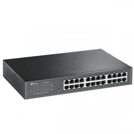 tp-link TL-SG1024DE 24-Port Gigabit Easy Smart Switch, 24 10/100/1000Mbps RJ45 Ports, MTU/Port/Tag-Based VLAN, QoS, IGMP Snooping, 1U Rack-Mountable Steel Case
