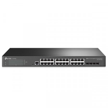 tp-link TL-SG3428 24-Port JetStream Gigabit L2/L2+ Managed Switch, + 4 Gigabit SFP Slots, VLAN, DHCP Snooping, Omada Controller Support, Rack-Mountable Steel Case