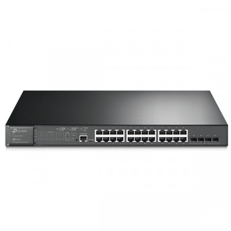tp-link TL-SG3428MP 28-Port JetStream Gigabit L2/L2+ Managed Switch with 24-Port PoE+ (802.3at/af) PoE Power Budget 384 W, + 4 Gigabit SFP Slots, DHCP Snooping, Omada Controller Support, Rack-Mountable Steel Case