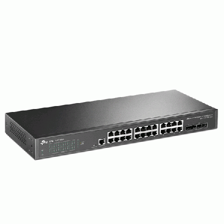 tp-link TL-SG3428X JetStream 24-Port Gigabit L2+ Managed Switch + 4× 10G SFP+ slots, VLAN, DHCP Snooping, Omada Controller Support, Rack-Mountable Steel Case