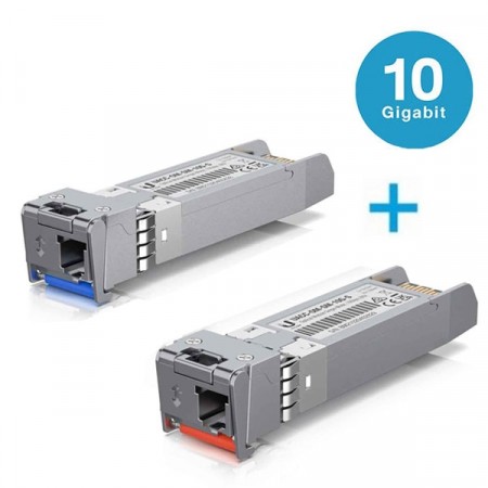 Ubiquiti UACC-OM-SM-10G-S-2 10G SFP+ BiDi Transceiver Wavelength 1270/1330nm Single LC Connector, 10 Km. Single-Mode (2-Pack)