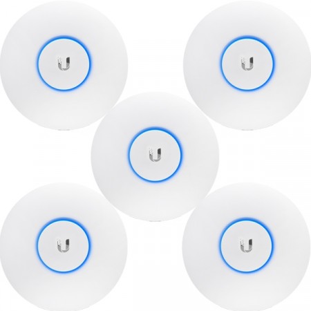 Ubiquiti UAP-AC-LITE-5 Pack 5 Indoor AP 802.11ac, Dual-Band 2.4GHz&5GHz, Antennas 3dBi, Power 20dBm, 24V/0.5A Gigabit PoE Adapter not Included