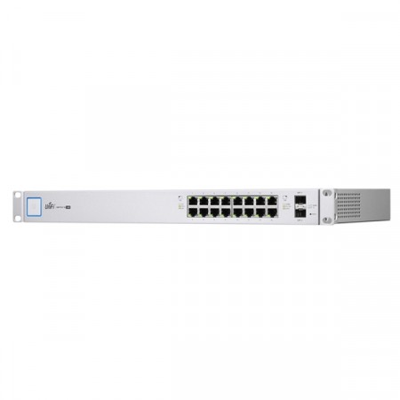 Ubiquiti US-16-150W UniFi Switch PoE 16-Port Gigabit Managed 802.3af/at PoE+ or 24V passive PoE, 2-Port SFP Enclosure SGCC Steel, Rack mount 1U
