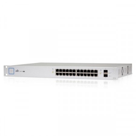 Ubiquiti US-24-250W UniFi Switch PoE 24-Port Gigabit Managed 802.3af/at PoE+ or 24V passive PoE, 2-Port SFP Enclosure SGCC Steel, Rack mount 1U
