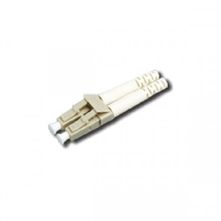 Link UF-0002D  LC Duplex Multimode, Lvory, Zirconia Fiber Optic Connector, Beige Boot 0.9 mm, 3.0 mm diameter Cable