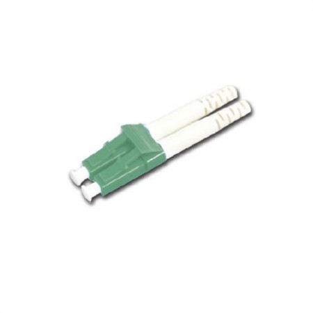 Link UF-0002DSM/APC LC/APC Duplex  Singlemode, Green, Zirconia Fiber Optic Connector, Beige Boot 0.9 mm, 3.0 mm diameter Cable