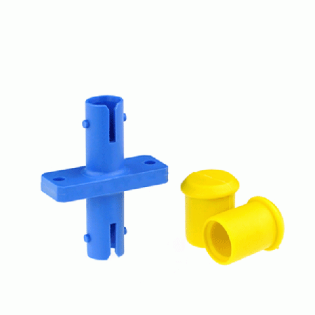 Link UF-0044SQ  ST Fiber Optic Adapter, Single-mode Coupling, Flange Type, Ceramic Sleeve, Blue Housing