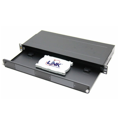Link UF-2010 Fiber Optic Distribution Unit (FDU) 6-24F (2 Snap-In) Rack Mount Slide, 1U Depth 19 cm. Unload