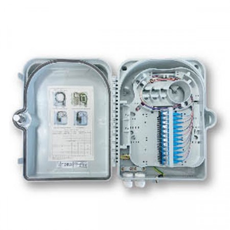 Link UF-4125A-UPC Indoor/Outdoor 12 SC/UPC F.O Plastic Terminal Box (with 12 Adapter & Pigtail), Material ABS with PC