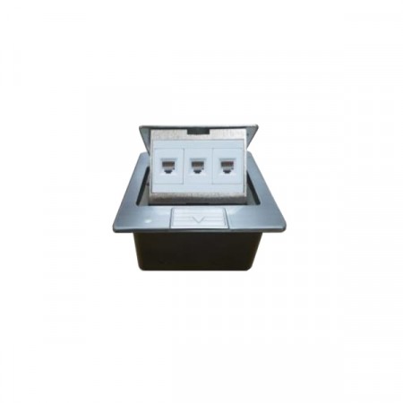 Link UL-2013A RJ11 POP-UP STAINLESS 3 PORT OUTLET W/DAMPING เต้ารับฝังพื้นมี DAMPING