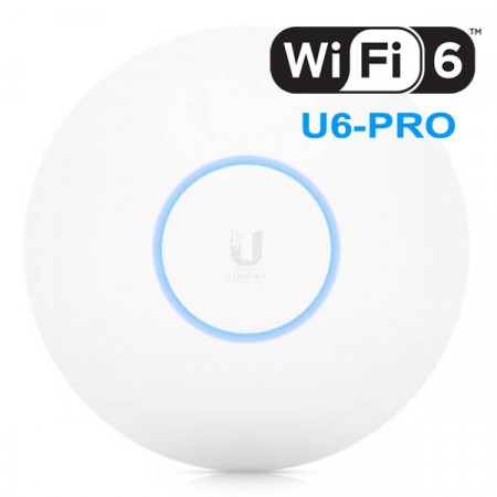 Ubiquiti U6-Pro (UniFi 6 Pro) High-Performance Access Point, Dual-Band WiFi 6 4x4 MIMO with 160 MHz, 5.3Gbps, 802.3at PoE Support; 48V PoE Adapter (Not Included)