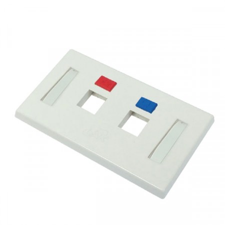 Link US-2002AWH Face Plate 2 Port With Icon & Lable ID, White color