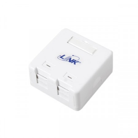 Link US-2119 Surface Mount Box 2 Port With Shutter (No Modular Jack)