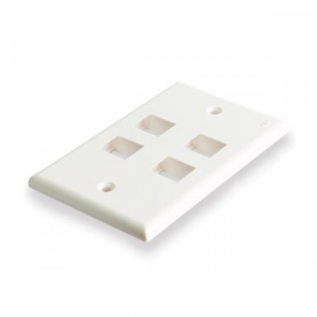 Link US-2314 Shiny Face Plate, 4 Port White