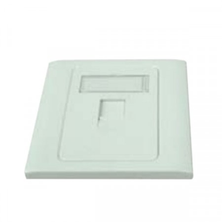 Link US-2331SQ Shiny White Shutter Exclusive Square Face Plate, 1 Port With Label