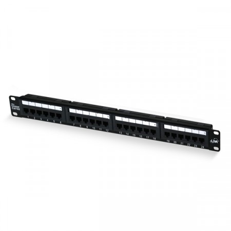 Link US-3024 CAT 5E Patch Panel 24 Port, 1U Rack Mount Support, w/Support *จัดส่งฟรี เขต กทม.และปริมณฑล