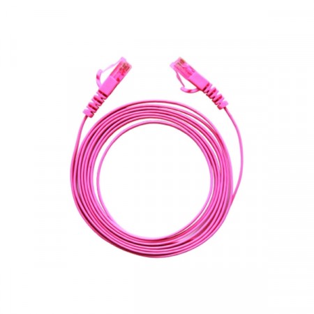 Link US-5041-7 CAT 5E RJ45-RJ45 Flat Patch Cord Cable 1 M. (Star Pink)