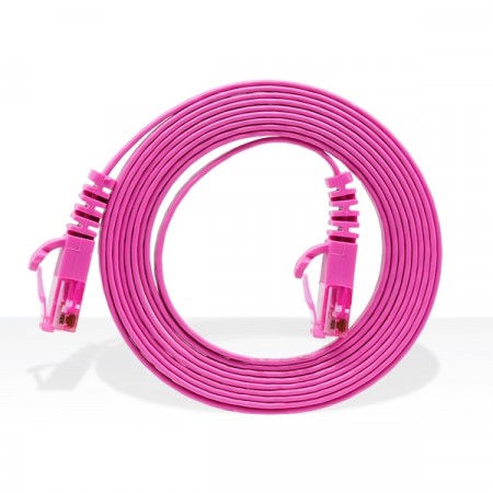 Link US-5042-7 CAT 5E RJ45-RJ45 Flat Patch Cord Cable 2 M. (Star Pink)