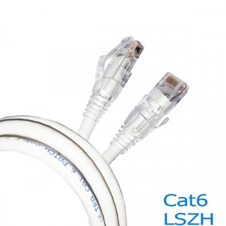 LINK US-5105LZ-1 LSZH RJ45 Patch Cord Cat6 UTP, Length 5M., White