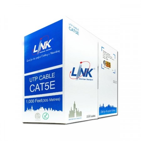 Link US-9035 CAT5E Indoor F/UTP Enhanced Cable, Bandwidth 350MHz, CMR White Color 305 M./Pull Box *ส่งฟรีเขต กทม.