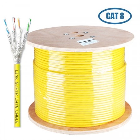 Link US-9488LSZH CAT 8 S/FTP Data Center Cable, 22 AWG LSZH, Yellow Color 305 M./Roll