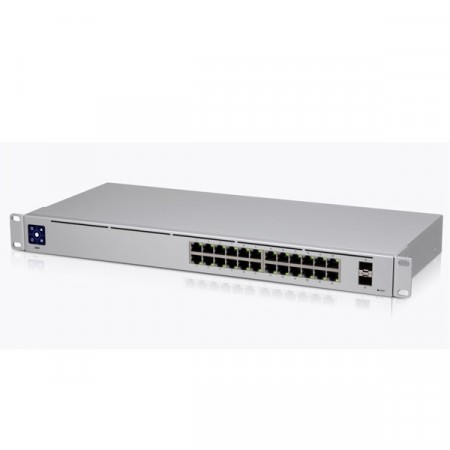 Ubiquiti USW-24 UniFi Switch 24-Port Gigabit Managed L2 + 2 SFP Port 1G + 1.3" LCM Display Touchscreen + Managed by UniFi Network Controller