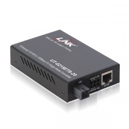 Link UT-0215ETS-20 RJ45/Single SC 10/100 Mbps ENHANCE Media CONVERTER, SM (20 km.)