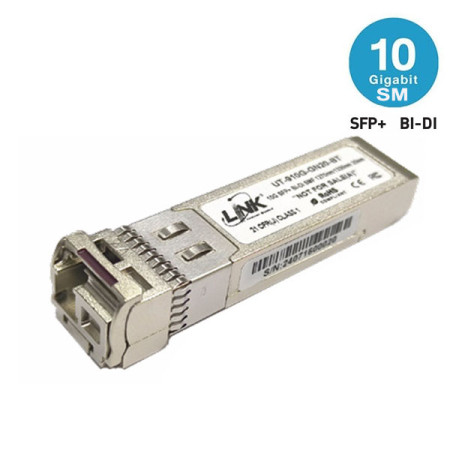 Link UT-910G-LC10-BT 10G SFP+ Bi-Di Single-Mode (SM) 1270nm/1330nm 10 km. Simplex LC Connector (Link, Cisco, & Other Compatible)