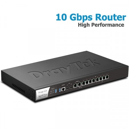 Draytek Vigor3910 Multi WAN Router 10G High-Performance Up to 8 WAN Load-Balancing VPN Concentrator, Quad-Core Powerful Enterprise Gateway