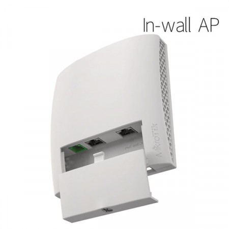 Mikrotik RBwsAP-5Hac2nD (wsAP ac lite) In-Wall AP 3-Ports 10/100 Ethernet, Dual Concurrent 2.4GHz / 5GHz wireless access point, PoE-in/PoE-out Support