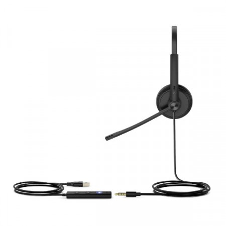 Yealink Wired Headset UH34 SE Dual Teams, Leather Ear Cushions, Noise-Canceling Microphone, USB-A 2.0, wired headset, plug and play